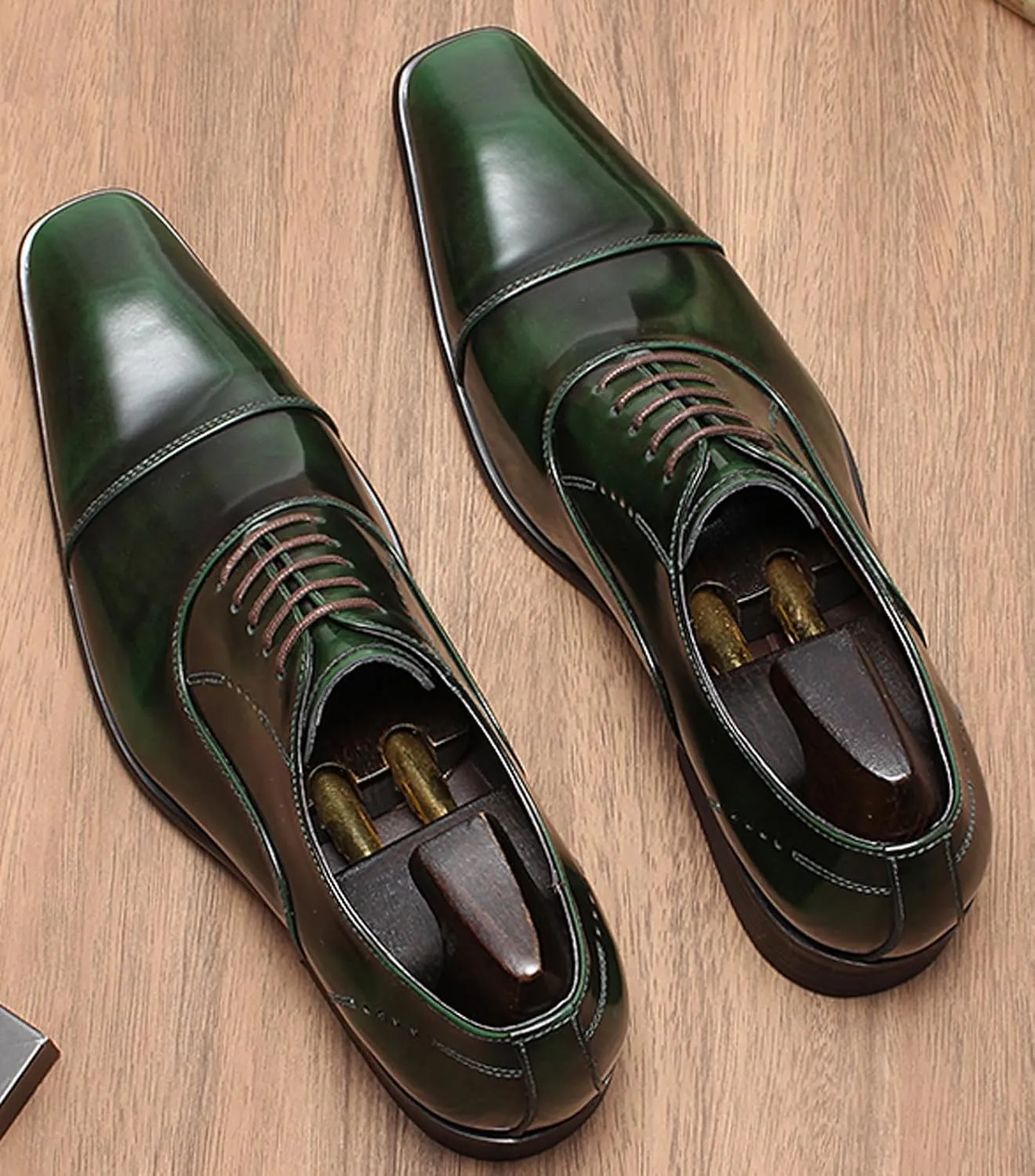 Santimon Men's Handcrafted Oxford Dress Shoes | Genuine Leather Brogue Derby for Business/Wedding/Tuxedo | Cushioned Outsole Formal Shoes | Prom & Casual Luxury Footwear