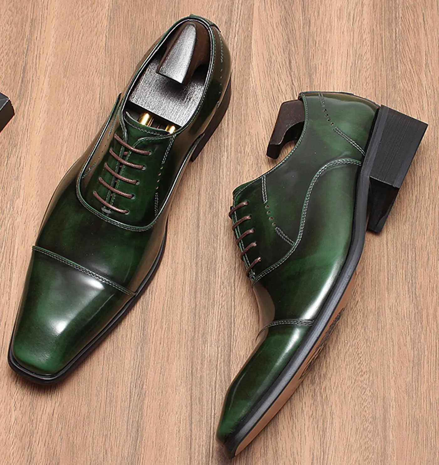 Santimon Men's Handcrafted Oxford Dress Shoes | Genuine Leather Brogue Derby for Business/Wedding/Tuxedo | Cushioned Outsole Formal Shoes | Prom & Casual Luxury Footwear