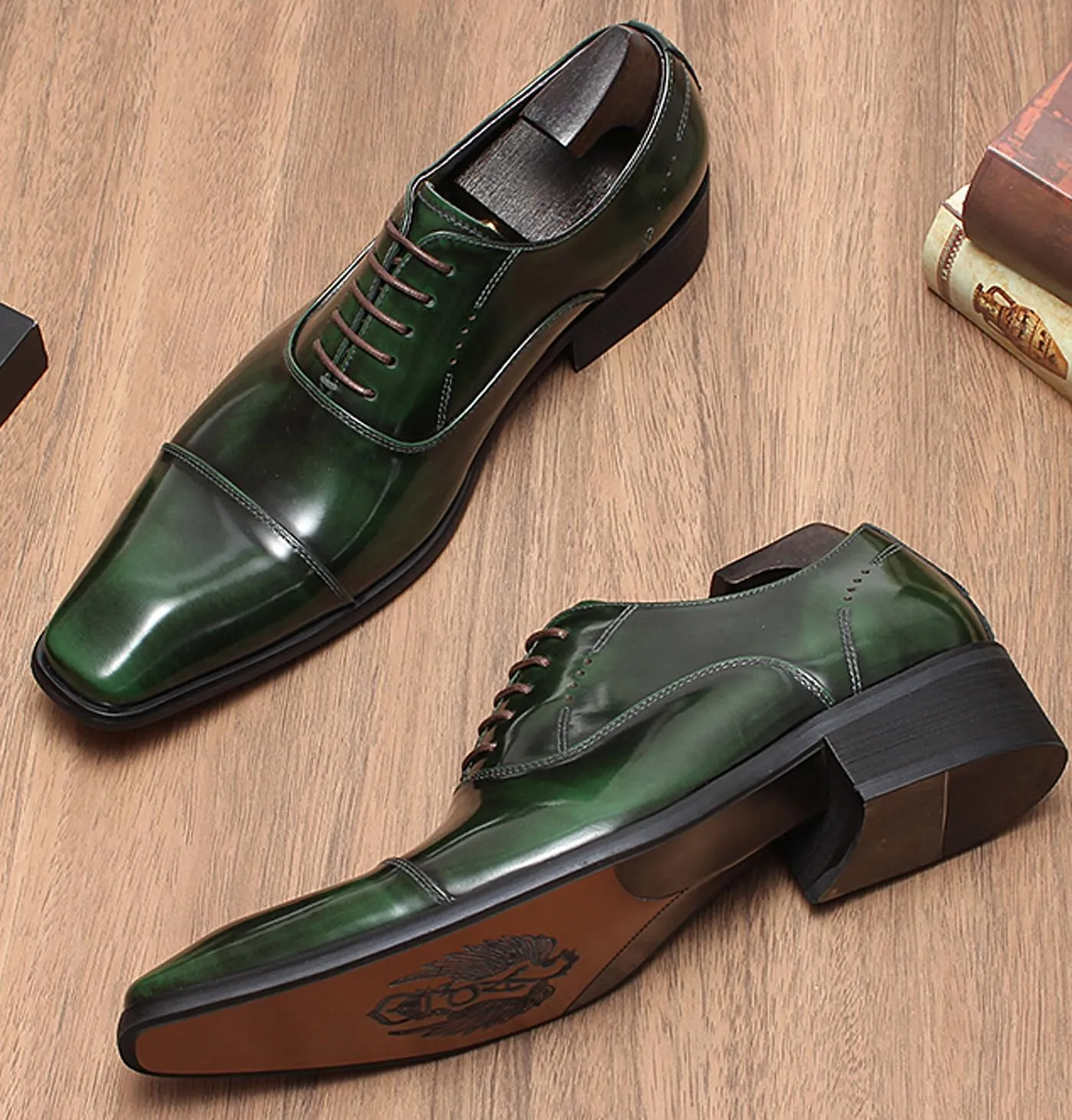 Santimon Men's Handcrafted Oxford Dress Shoes | Genuine Leather Brogue Derby for Business/Wedding/Tuxedo | Cushioned Outsole Formal Shoes | Prom & Casual Luxury Footwear