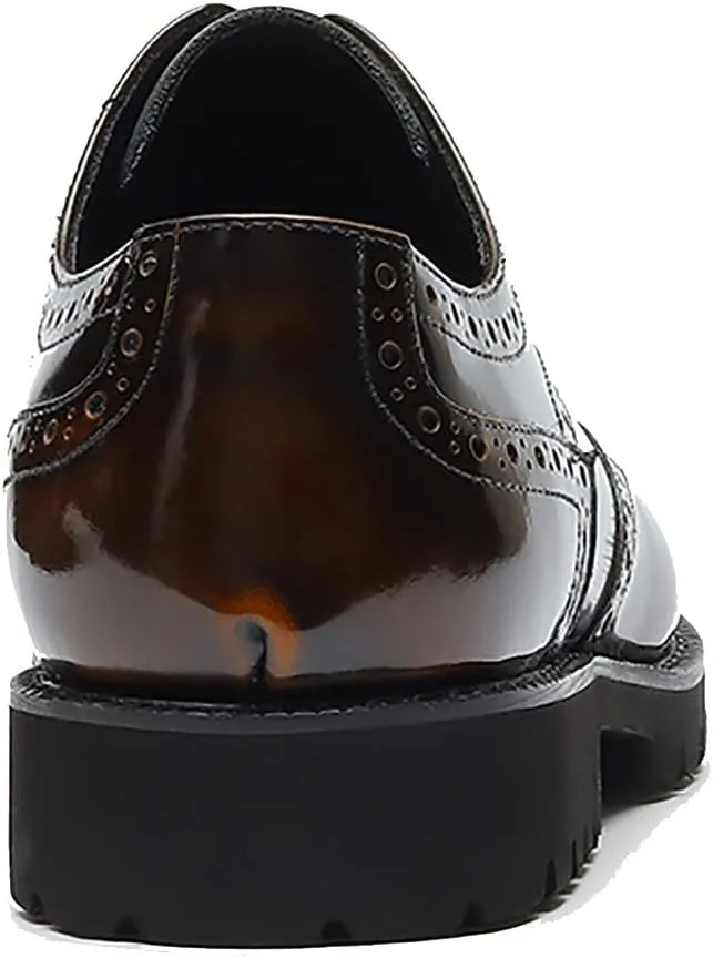 Santimon Men's Oxfords Casual Dress Wight Brogues Shoes Genuine Leather Derby Fashion Formal Tuxedo Walking Shoes for Men