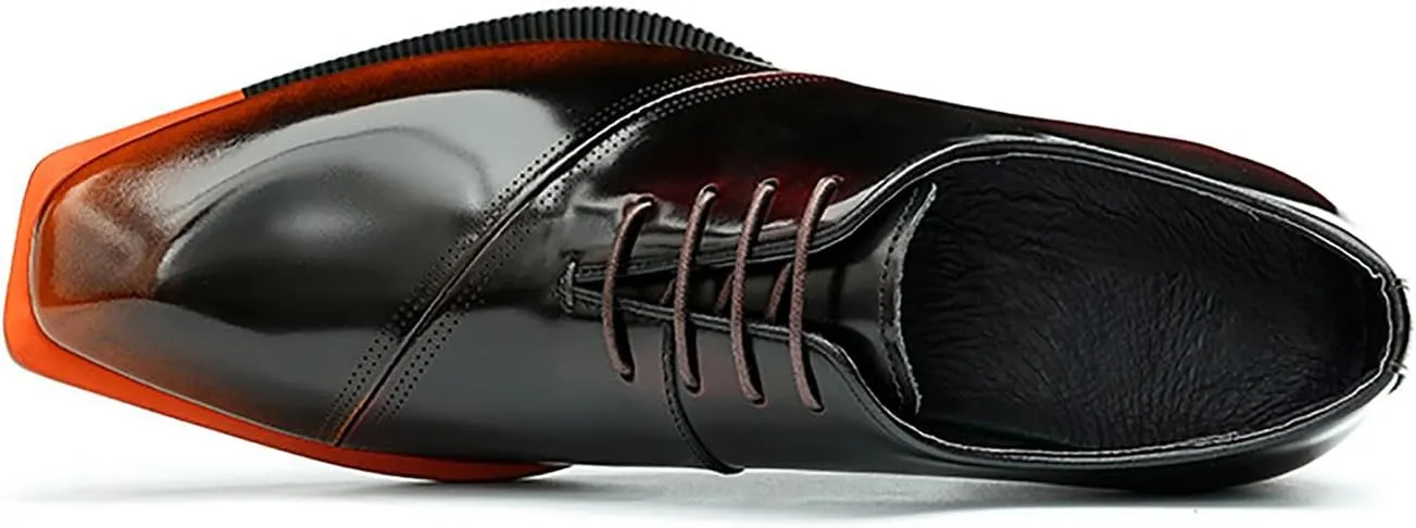 Santimon Men's Oxfords Formal Dress Patent Leather Derby Fashion Business Wedding Prom Tuxedo Casual Square Toe Oxford Walking Shoes for Men