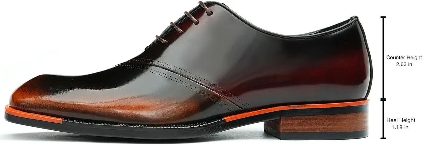 Santimon Men's Oxfords Formal Dress Patent Leather Derby Fashion Business Wedding Prom Tuxedo Casual Square Toe Oxford Walking Shoes for Men