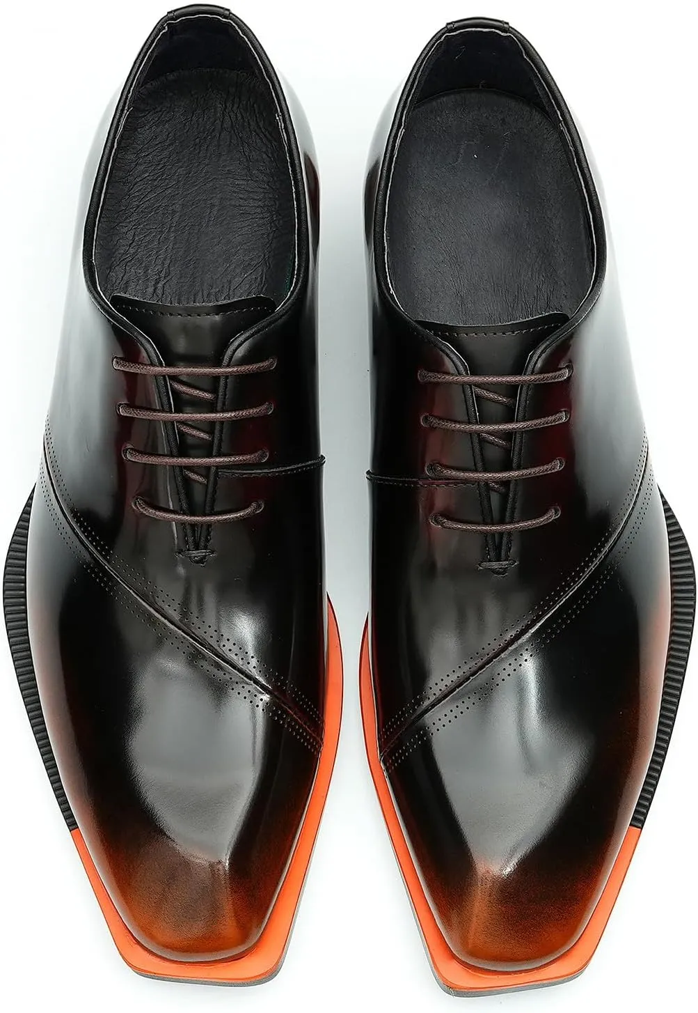 Santimon Men's Oxfords Formal Dress Patent Leather Derby Fashion Business Wedding Prom Tuxedo Casual Square Toe Oxford Walking Shoes for Men