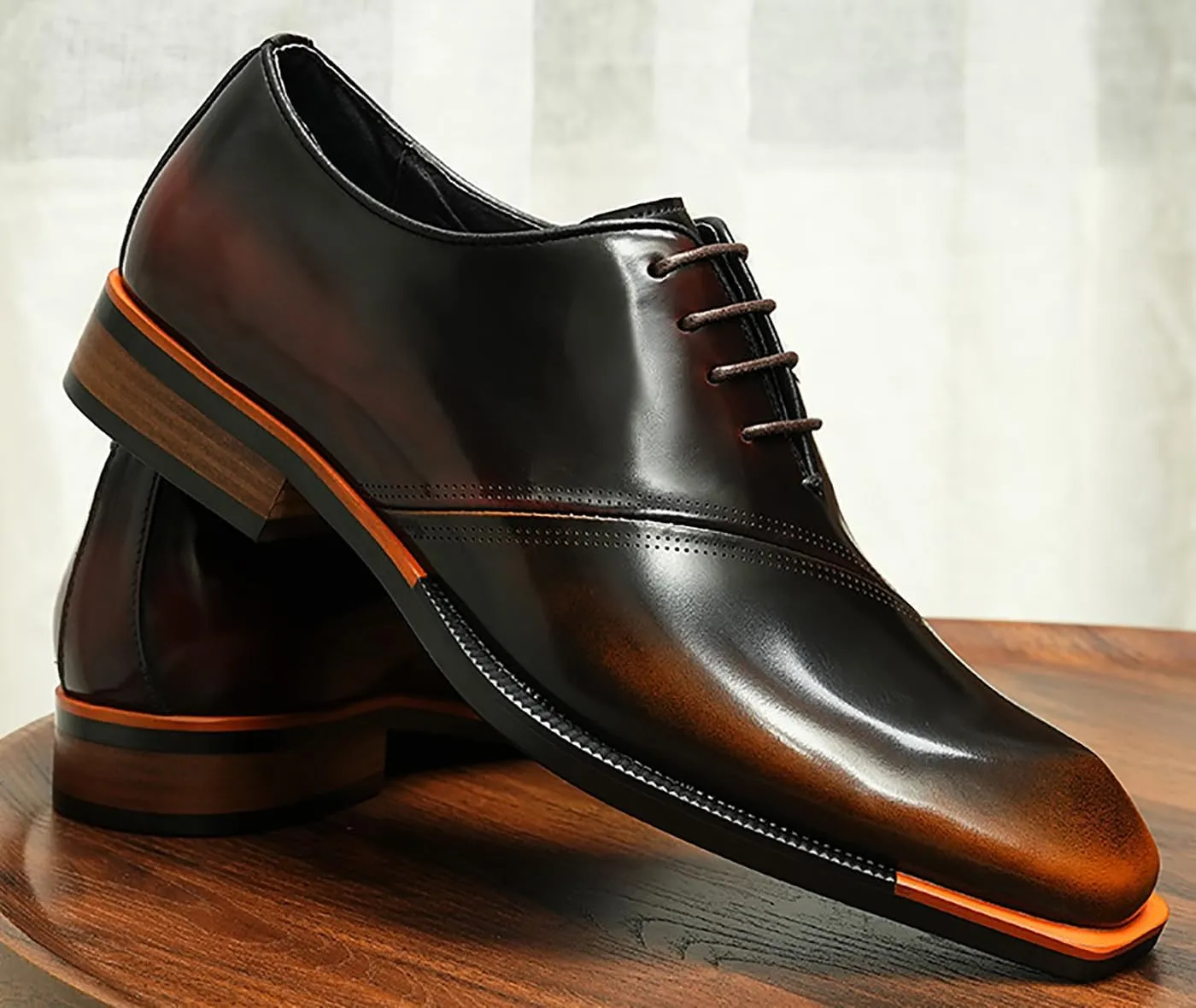 Santimon Men's Oxfords Formal Dress Patent Leather Derby Fashion Business Wedding Prom Tuxedo Casual Square Toe Oxford Walking Shoes for Men