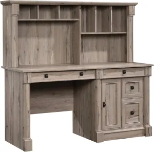 Sauder Palladia Computer Desk with Hutch, Home Office Desk with Drawers, File Cabinet Storage Drawer, Cable Management, Keyboard Tray, in Split Oak Finish
