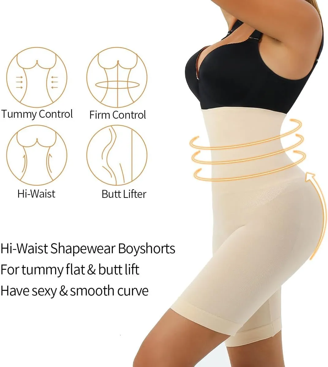 Seamless Slimming Body Shaper Shorts Shapewear for Women Tummy Control Waist Trainer Thigh Slimmer High Waisted Body Shaper