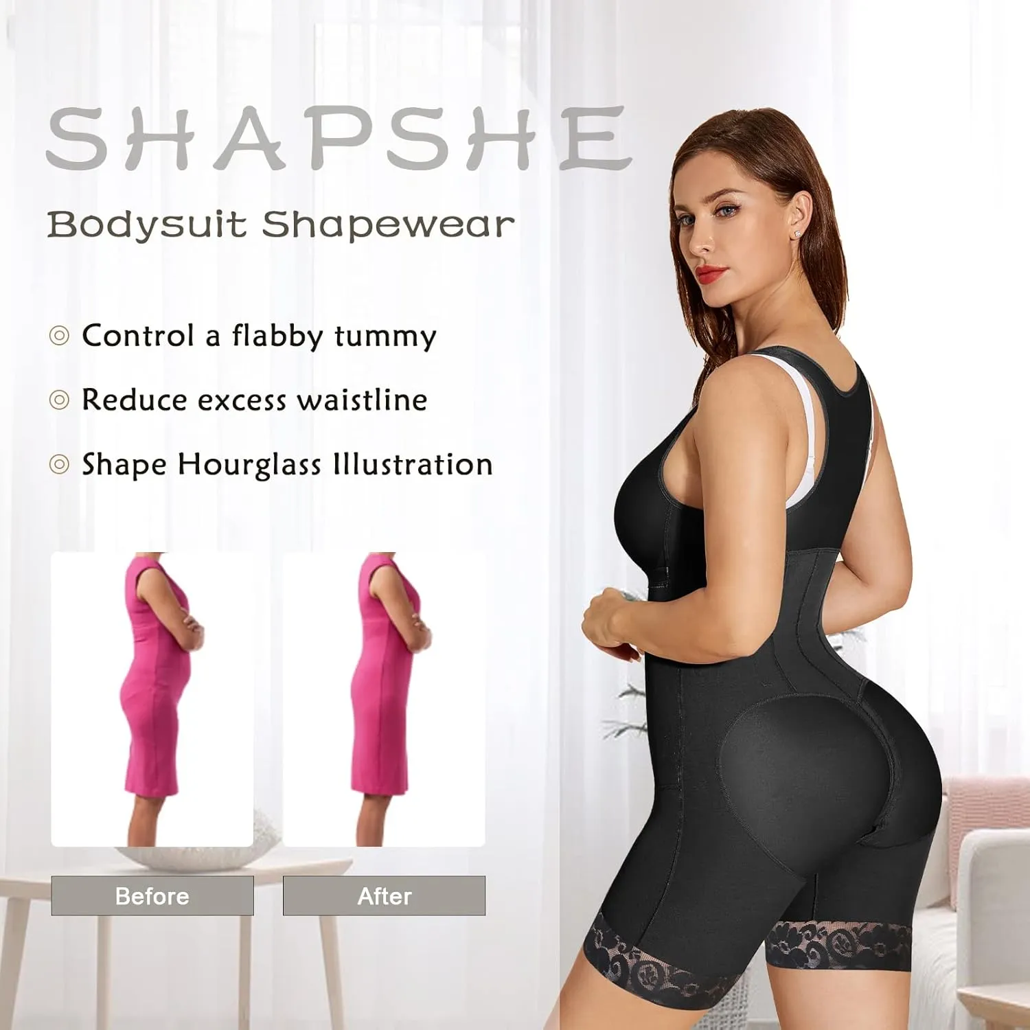 SHAPSHE Shapewear for Women Tummy Control Fajas Colombianas Post Surgery Compression Garment Butt Lifter Body Shaper