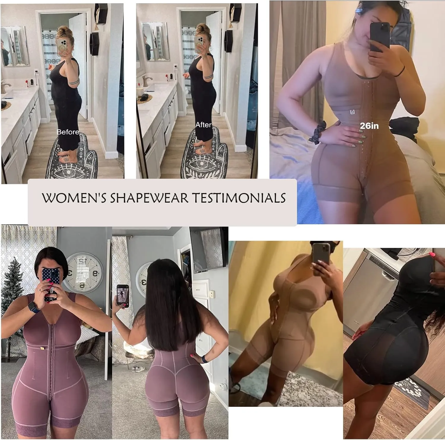 SHAPSHE Shapewear for Women Tummy Control Fajas Colombianas Post Surgery Compression Garment Butt Lifter Body Shaper