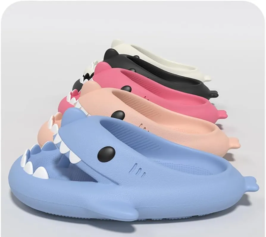 Shark Flip Flops, Cloud Shark Slides For Adult, Cartoon Non-Slipper Shark Slippers For Women And Men