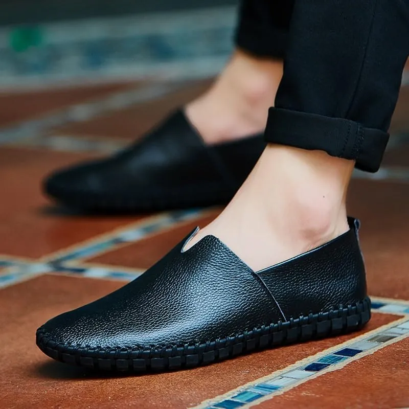 Shoes Men's Soft Sole Surface Slip-on Loafers Versatile Comfortable Casual Oxford Shoes for Party Driving Business Men Low-top Flat Shoes
