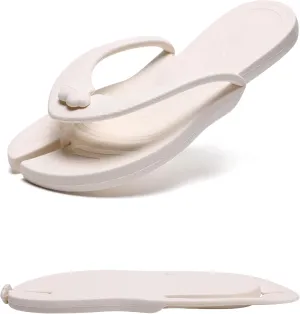 Shower Shoes Travel Slippers for Women Men, Folding Slides Sandals, Portable Hotel Spa Slippers, Waterproof Quick Drying Flip Flops, Beach Sandals