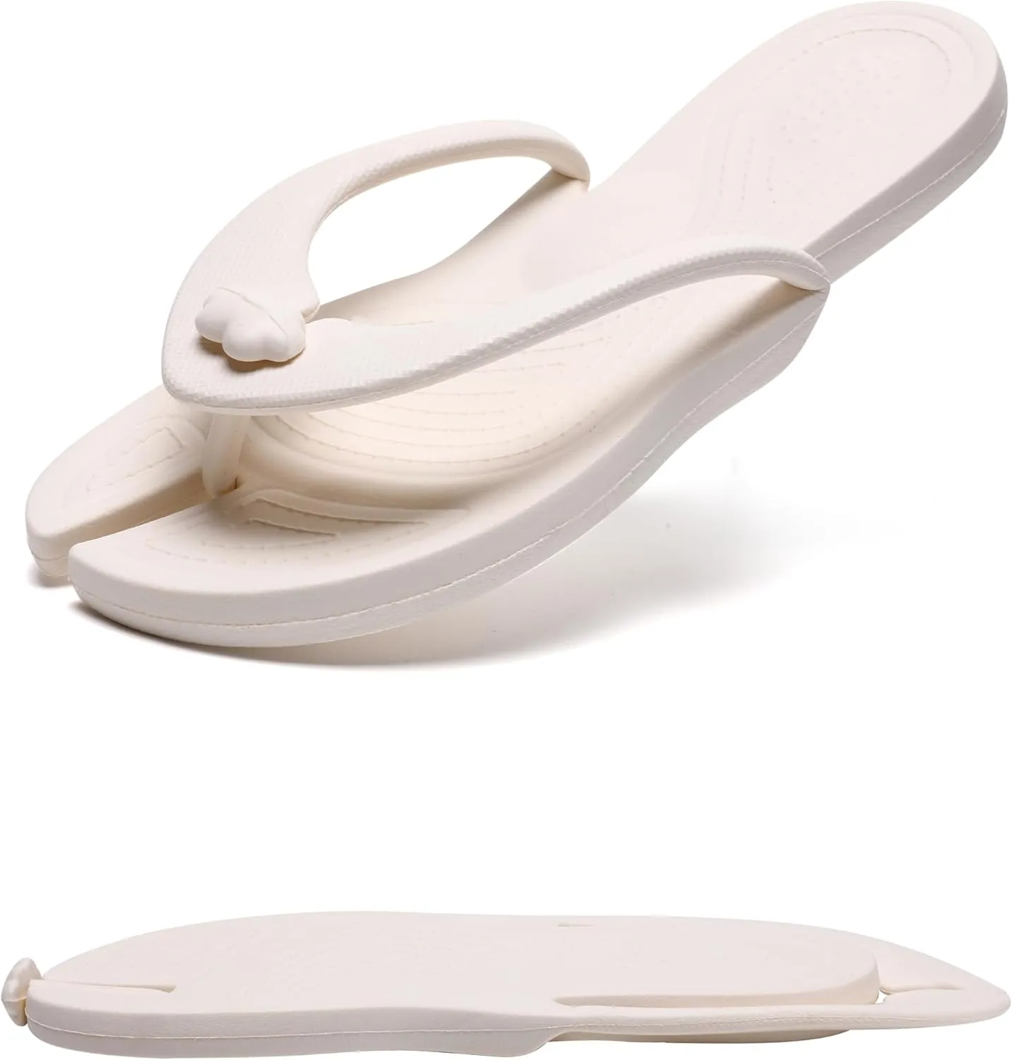 Shower Shoes Travel Slippers for Women Men, Folding Slides Sandals, Portable Hotel Spa Slippers, Waterproof Quick Drying Flip Flops, Beach Sandals