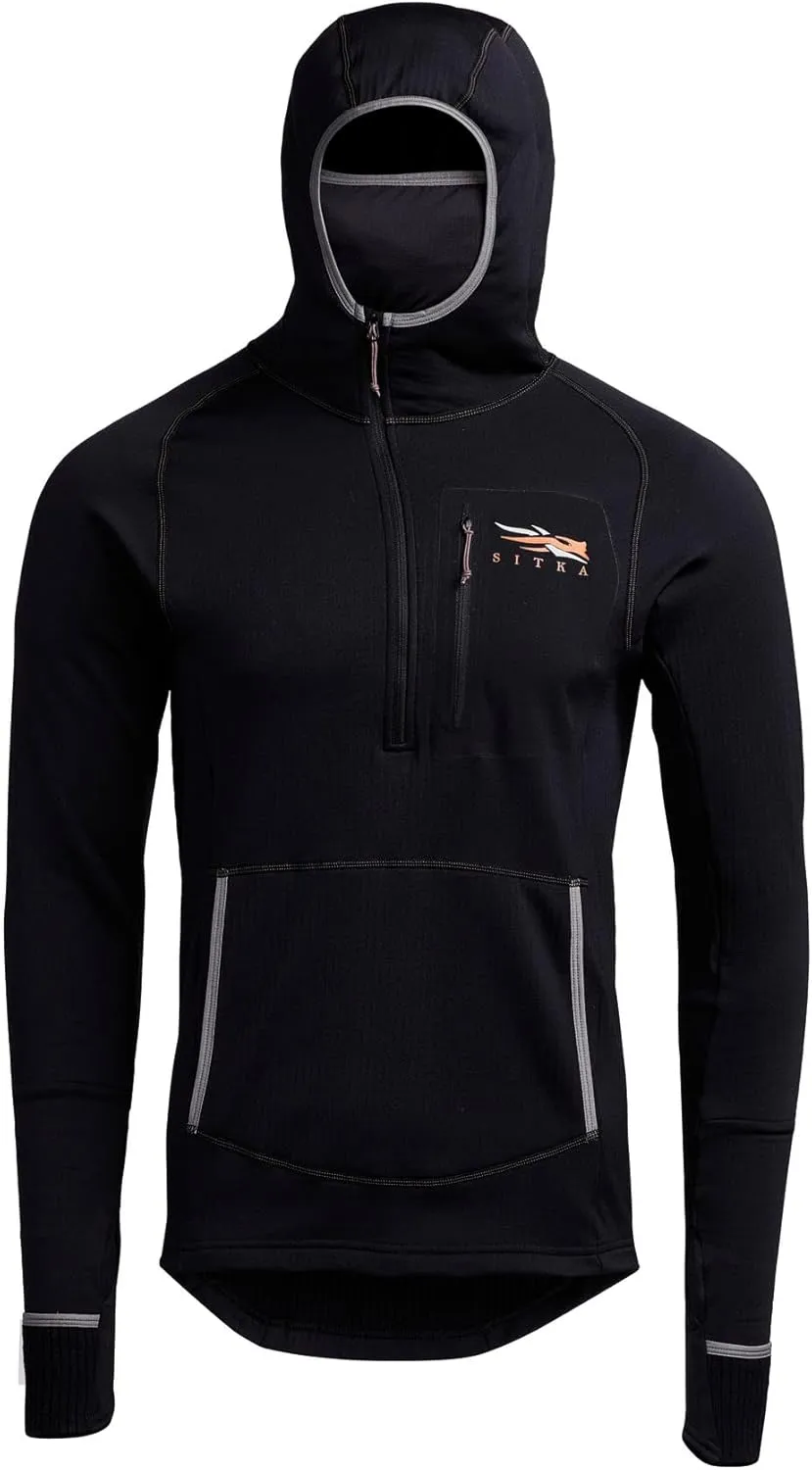 SITKA Men's Standard Fanatic Fleece Hoody, Black, Large