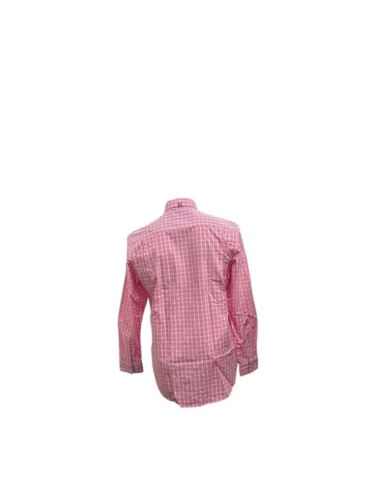 S.Kidman Mens Aberdeen Long Sleeve Shirt - Pale Pink Check