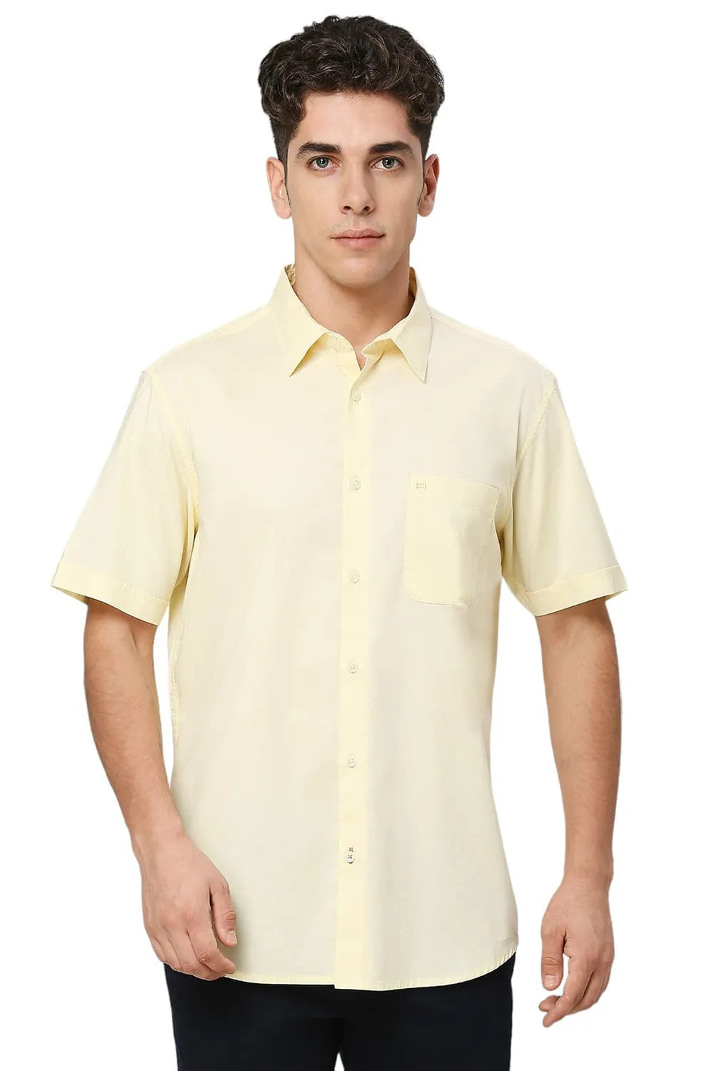 Slim Fit Cotton Oxford Halfsleeves Shirt