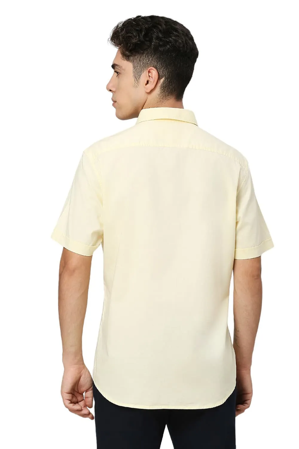 Slim Fit Cotton Oxford Halfsleeves Shirt