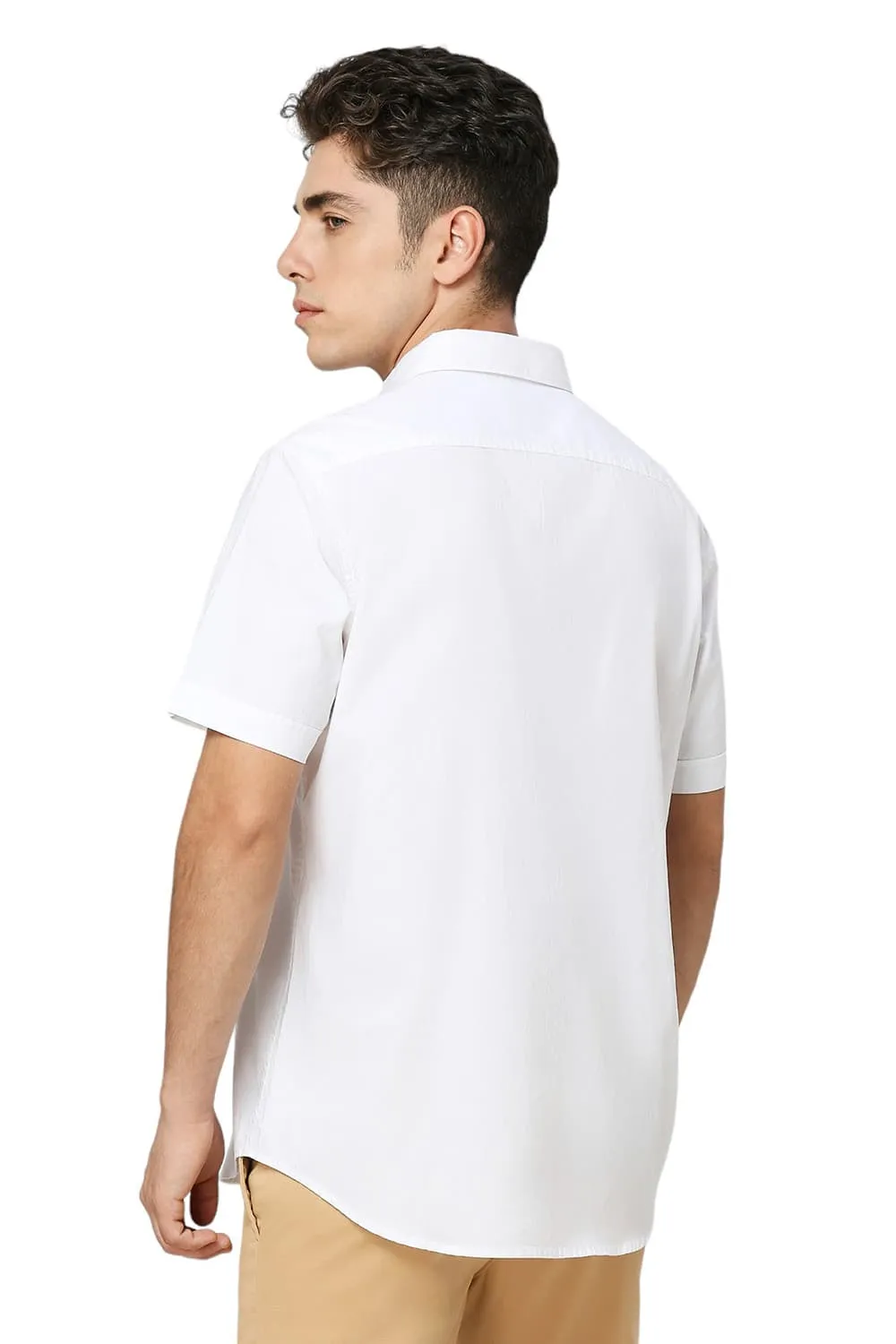 Slim Fit Cotton Oxford Halfsleeves Shirt