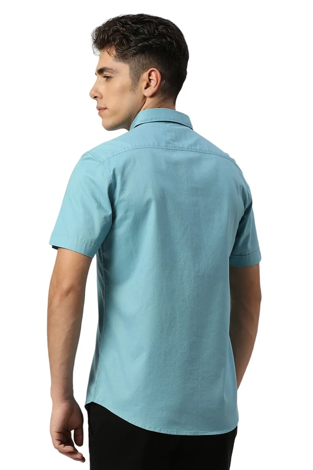 Slim Fit Cotton Oxford Halfsleeves Shirt