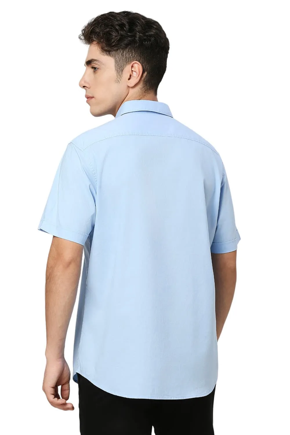 Slim Fit Cotton Oxford Halfsleeves Shirt