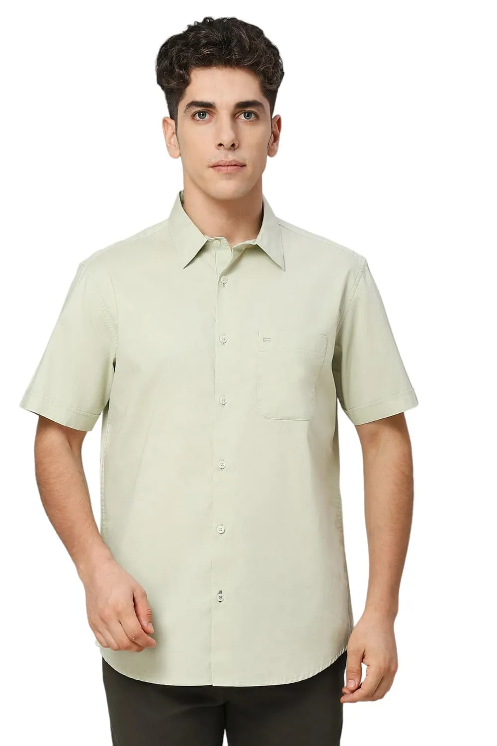 Slim Fit Cotton Oxford Halfsleeves Shirt