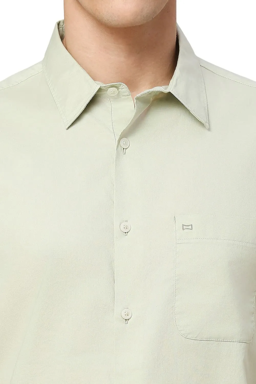 Slim Fit Cotton Oxford Halfsleeves Shirt