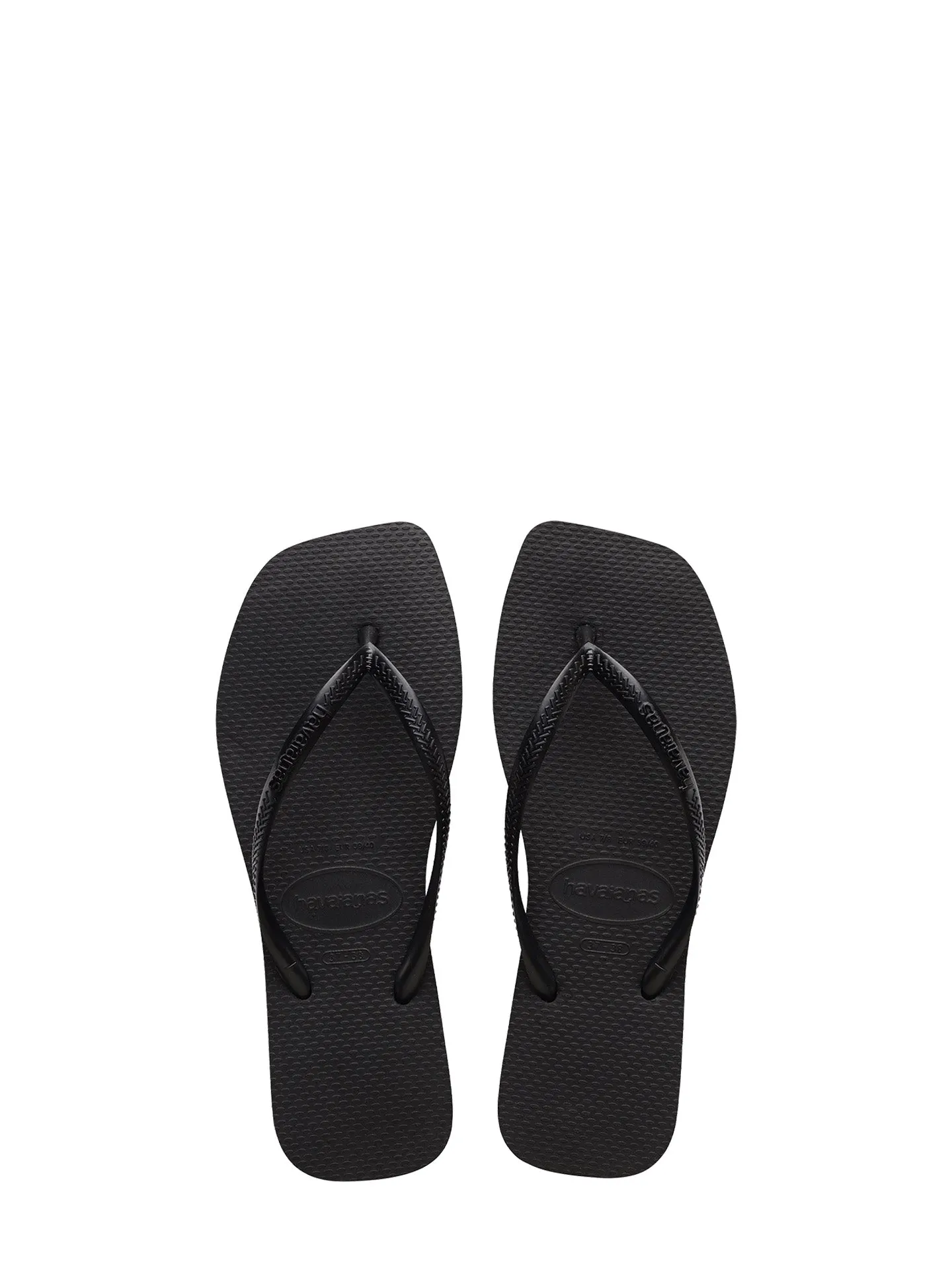 Slim square flip-flops, black