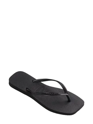 Slim square flip-flops, black