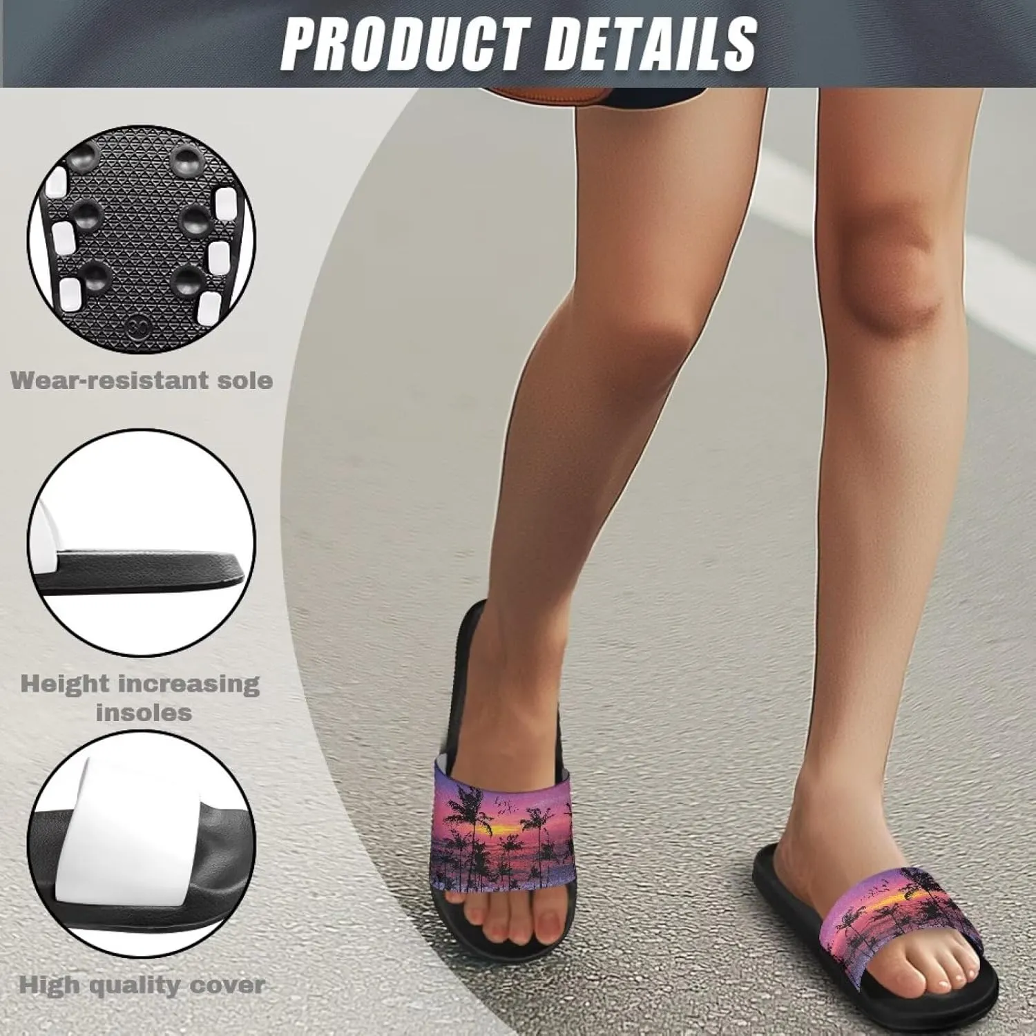 Slippers for Women Men Non Slip Quick Drying Shower Slides Bathroom Sandals EVA Flat Sandals