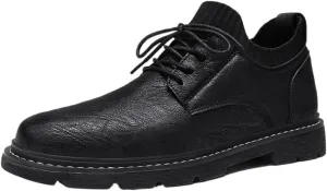 Soft Bottom Casual Shoes Modern Lace up Leather Comfortable Business Oxford Shoes Lug Sole Heightening