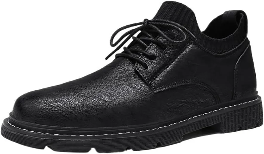 Soft Bottom Casual Shoes Modern Lace up Leather Comfortable Business Oxford Shoes Lug Sole Heightening