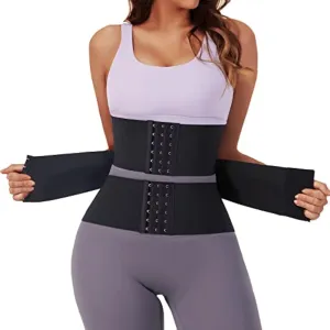 Soo slick Waist Trainer for Women - 3 Segmented Hourglass under Bust Body Shaper Tummy Wrap Waist Trimmer for Women