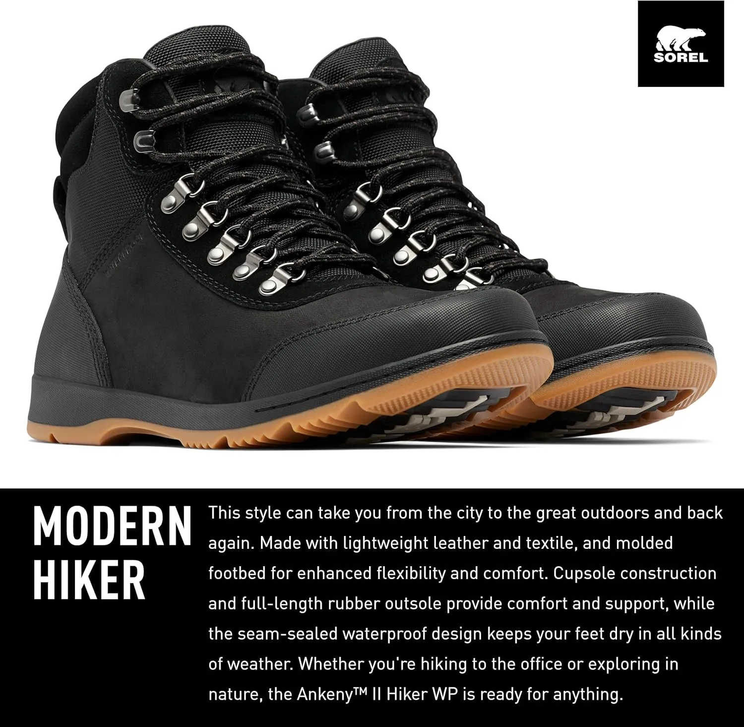 Sorel Men's Ankeny II Hiker Waterproof Boots
