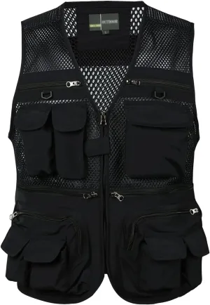 Spanye Mens Fishing Hunting Vest Outdoor Travel Utility Vest Tactical Work Jacket Multi Pocket