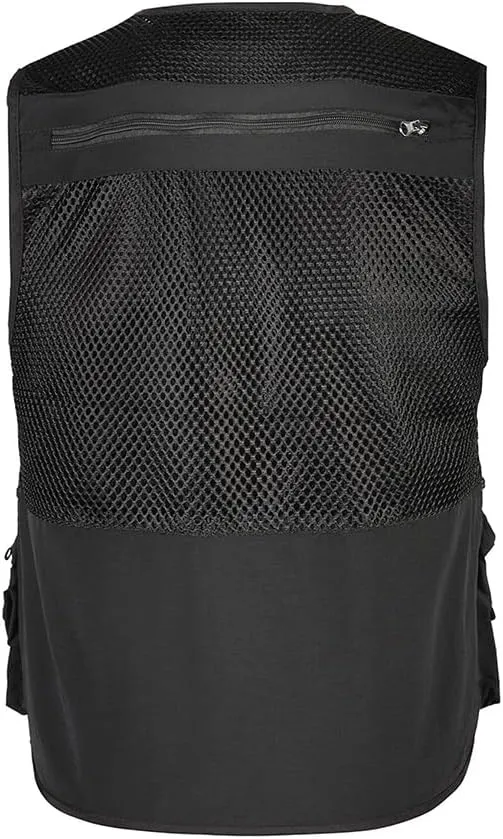 Spanye Mens Fishing Hunting Vest Outdoor Travel Utility Vest Tactical Work Jacket Multi Pocket