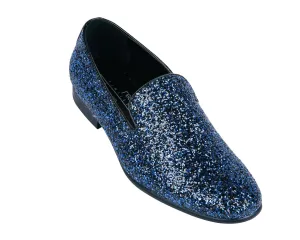 Sparkle Slip On Men's  Shoes Color Blue