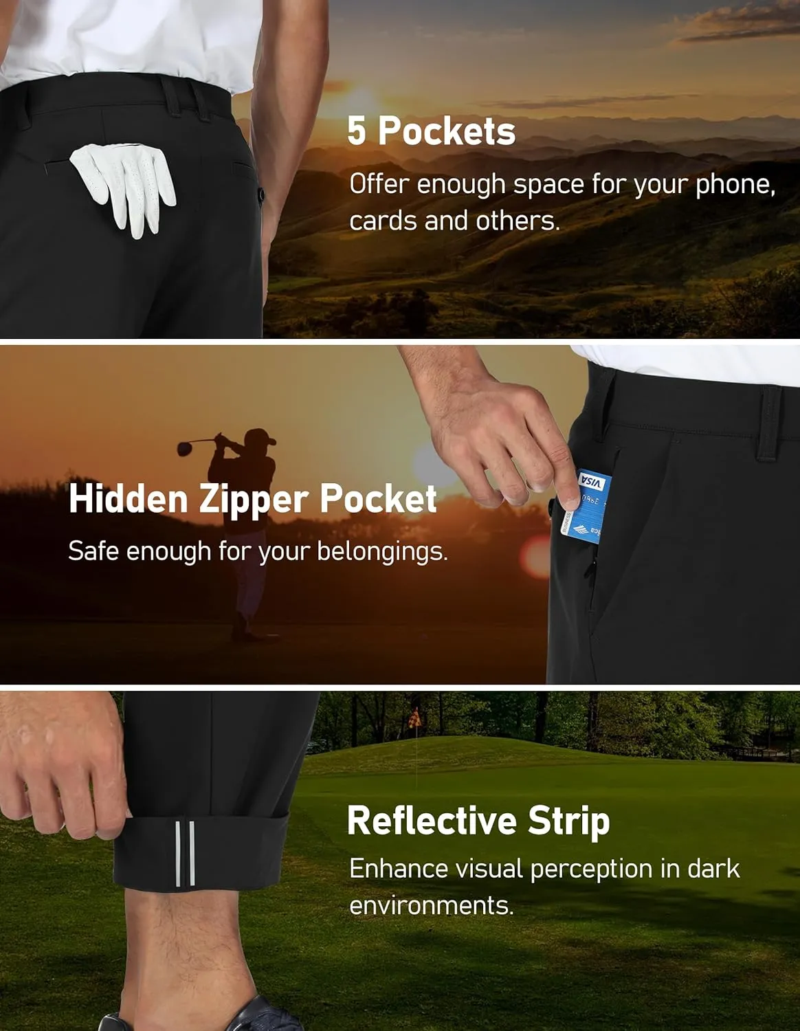 SPECIALMAGIC Golf Pants Men Stretch Dress Lightweight Business Casual Waterproof Hiking Quick Drying Work Pants
