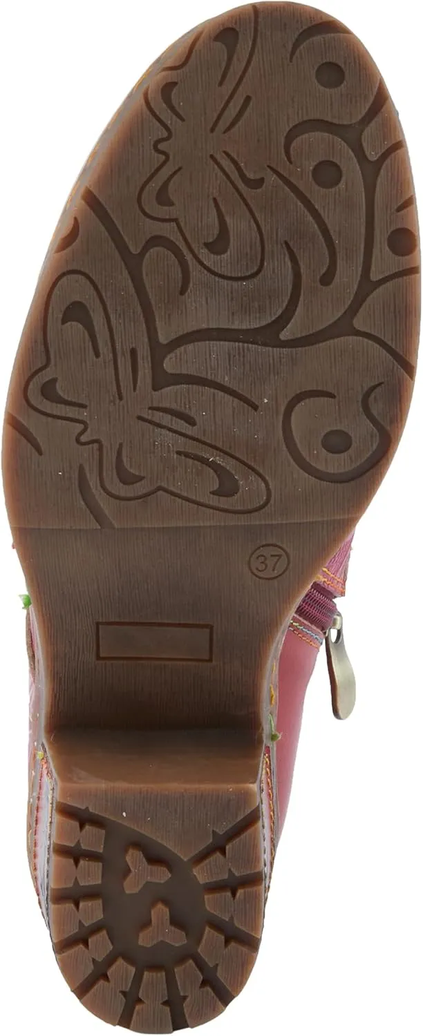 Spring Step L'Artiste Briteetoe Women's Oxford Bootie - Artistic Accents, Embossed Handpainted Details, Versatile & Comfortable
