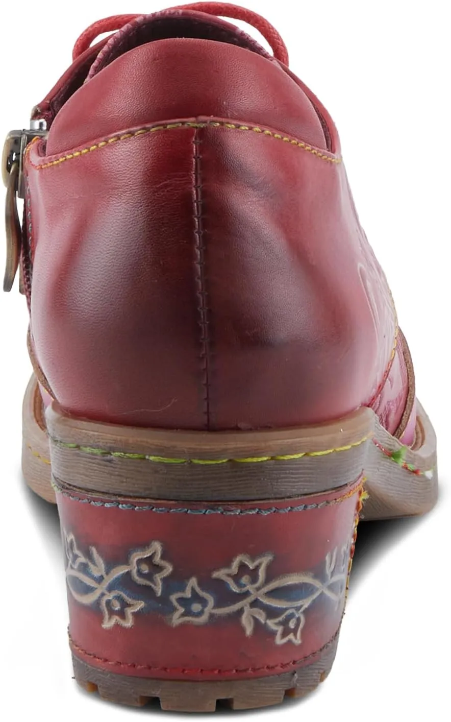 Spring Step L'Artiste Briteetoe Women's Oxford Bootie - Artistic Accents, Embossed Handpainted Details, Versatile & Comfortable