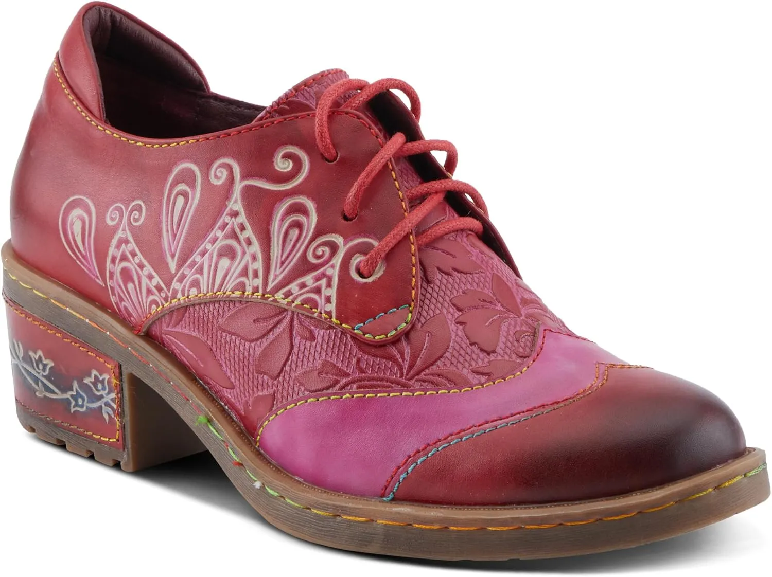 Spring Step L'Artiste Briteetoe Women's Oxford Bootie - Artistic Accents, Embossed Handpainted Details, Versatile & Comfortable