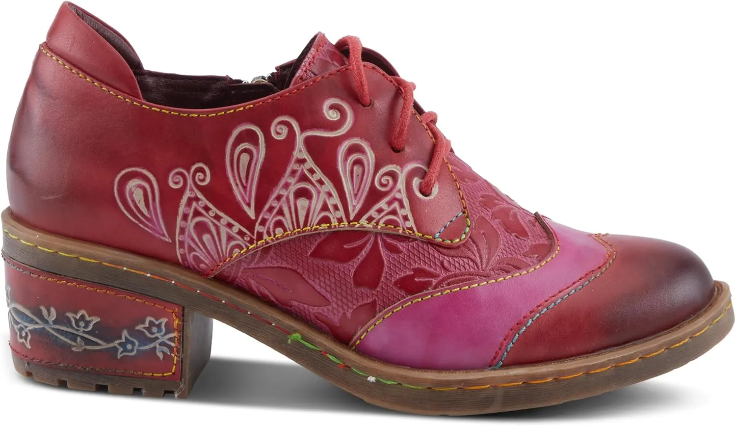 Spring Step L'Artiste Briteetoe Women's Oxford Bootie - Artistic Accents, Embossed Handpainted Details, Versatile & Comfortable
