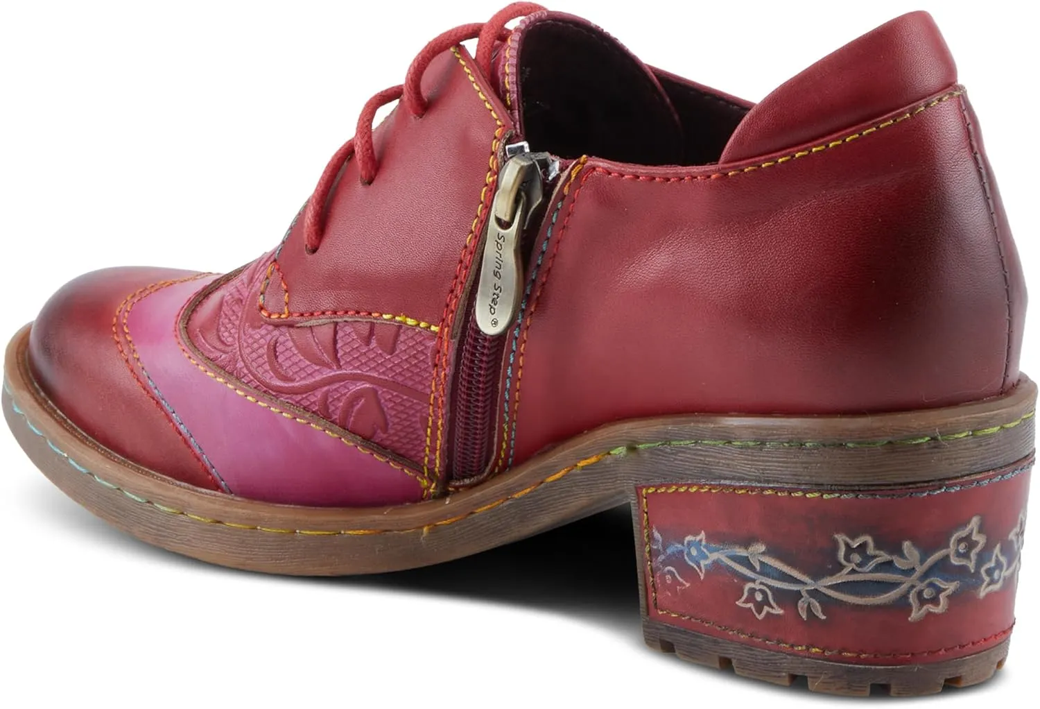 Spring Step L'Artiste Briteetoe Women's Oxford Bootie - Artistic Accents, Embossed Handpainted Details, Versatile & Comfortable