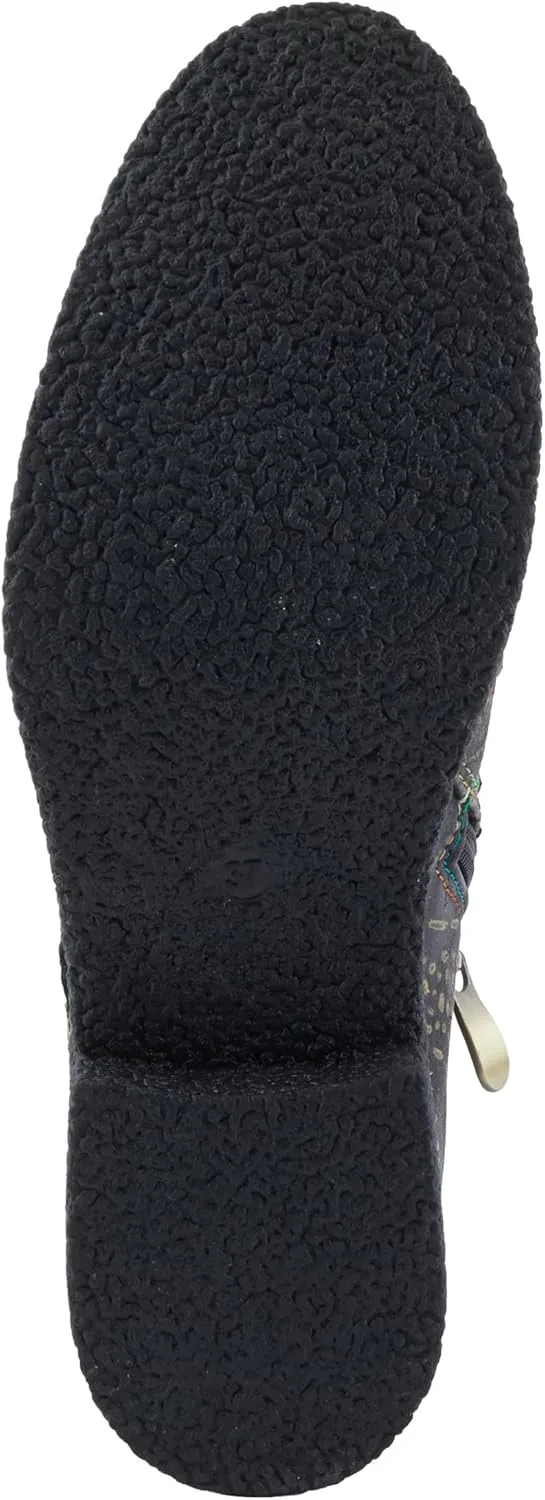 Spring Step L'Artiste Muggianahi Women's Oxford Bootie - Metallic Print, Textured Pin Dots, Fashion-Forward & Comfortable