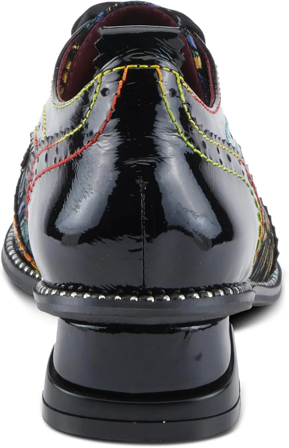 Spring Step L'Artiste Pradeep Women's Oxford Bootie - Glossy Patent Leather, Edgy Studs, Modern Flair