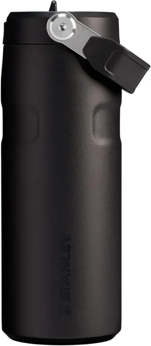 Stanley IceFlow Flip Straw 2.0 Water Bottle 16 OZ | Built-In Straw with Larger Opening | Lightweight & Leak-Resistant | Insulated Stainless Steel | BPA-Free | Black 2.0