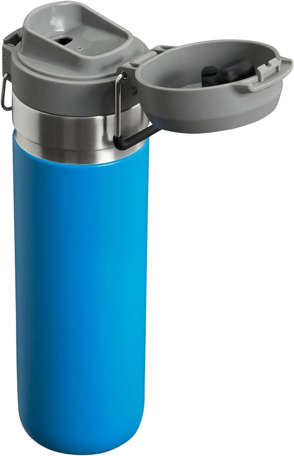 Stanley Quick Flip GO Water Bottle 24 oz | Push Button Lid | Leakproof and Packable for Travel and Sports | Insulated Stainless Steel | BPA-Free | Azure