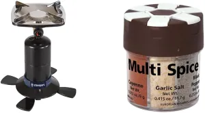 Stansport 10,000 BTU Propane Stove and Coghlan's 6-Spice Shaker Backpacking Bundle