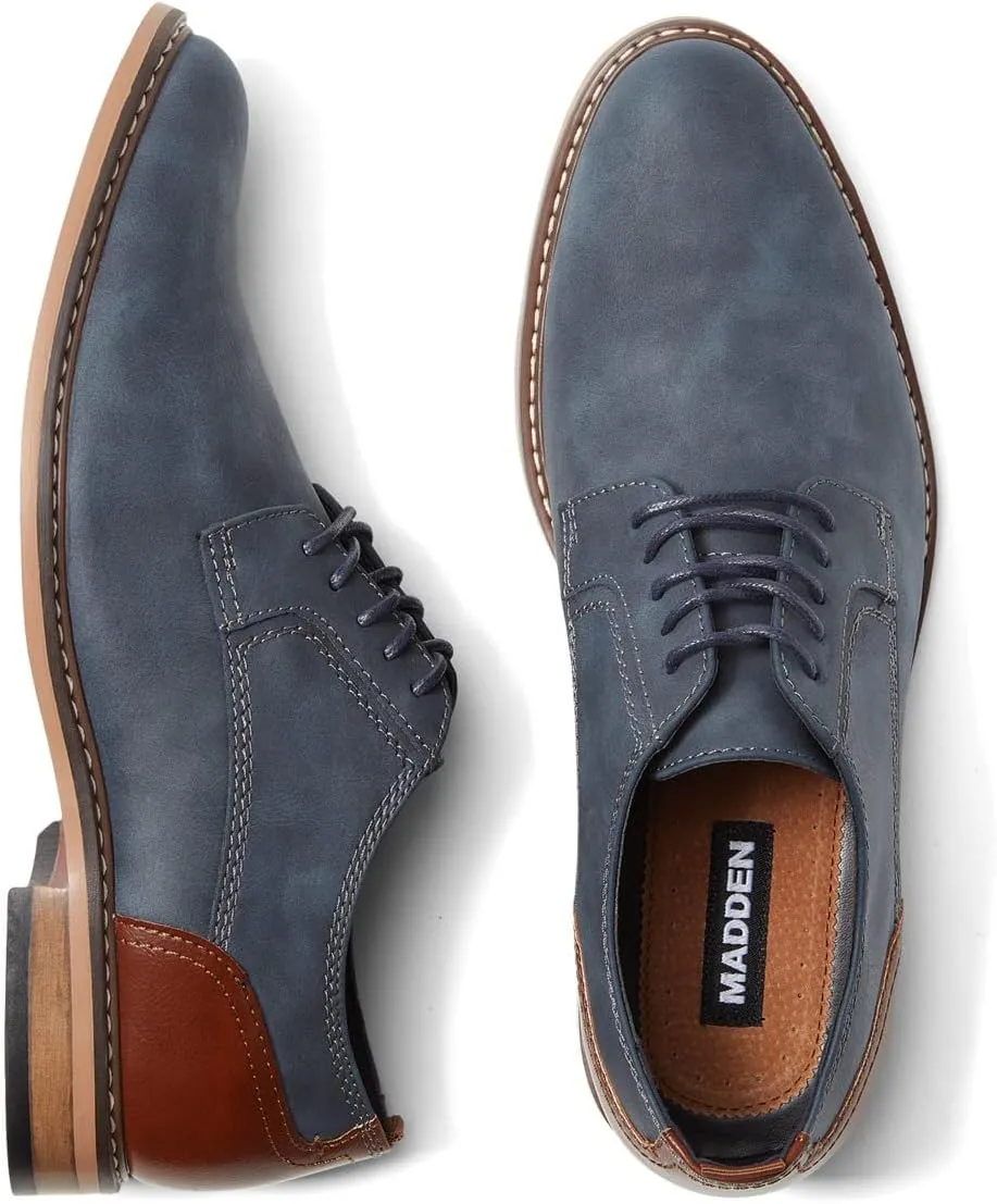 Steve Madden Ajapp Oxford Shoes for Men - Man-Made Upper with Lace-Up Vamp, Round Toe Design, and Durable Outsole
