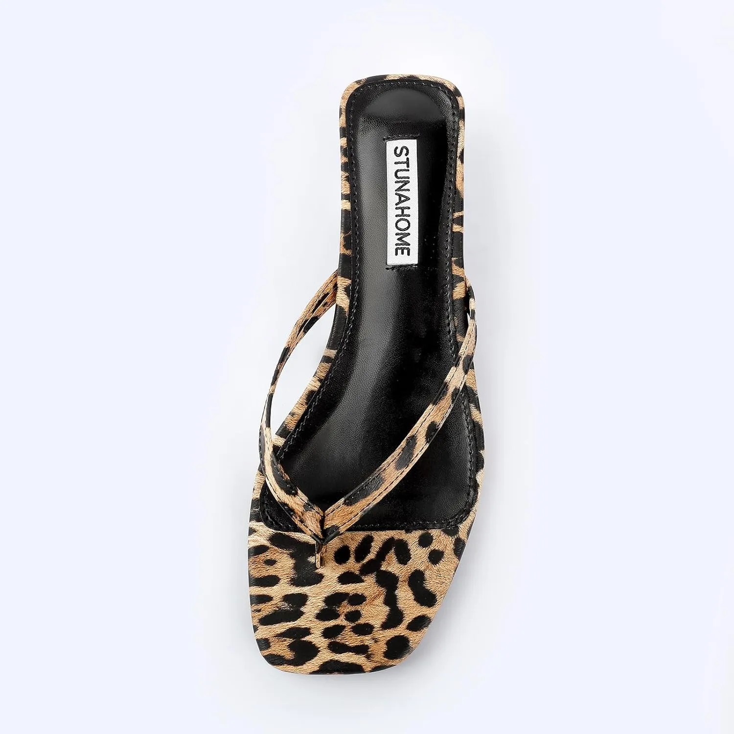 STUNAHOME Womens Kitten Heel Thong Sandals with Memory Foam Cute Flip Flop Heels for Women 1.4 Inches