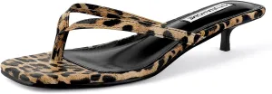 STUNAHOME Womens Kitten Heel Thong Sandals with Memory Foam Cute Flip Flop Heels for Women 1.4 Inches