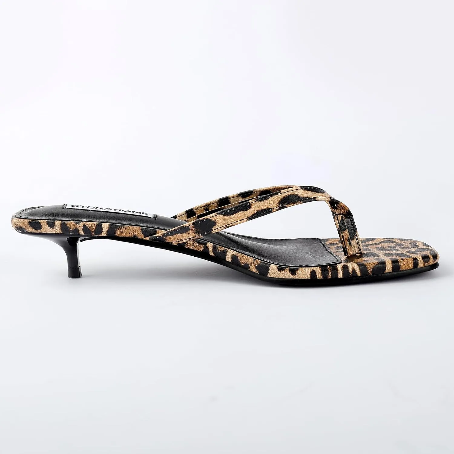 STUNAHOME Womens Kitten Heel Thong Sandals with Memory Foam Cute Flip Flop Heels for Women 1.4 Inches